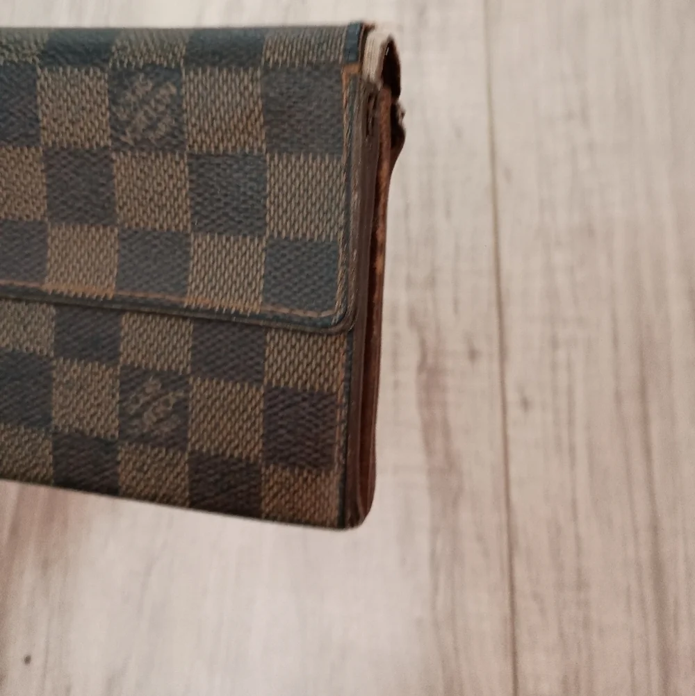 Authentic LOUIS VUITTON Damier Ebene Portefeuille Sarah Long Wallet